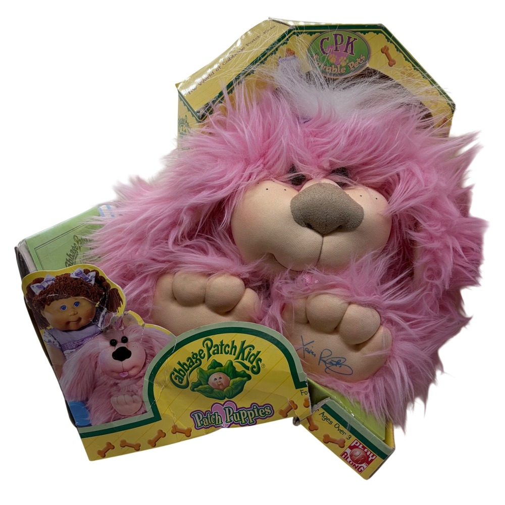 Cabbage Patch Kids Patch Puppies Pink Plush Dog 2005 Play Along NIB 18200